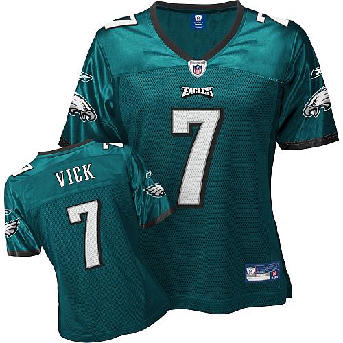 Eagles #7 Michael Vick Green Women's Team Color Stitched NFL Jersey
